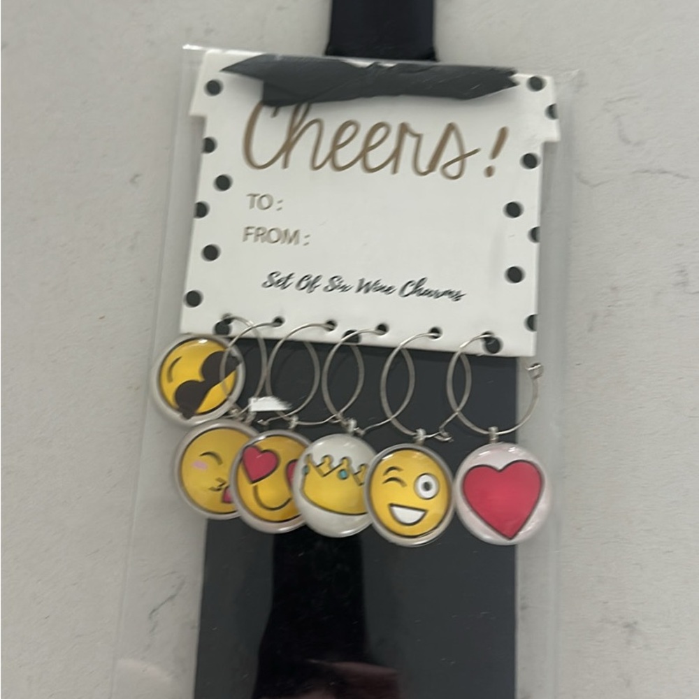 Emoji Wine Charms Set - Multicolor